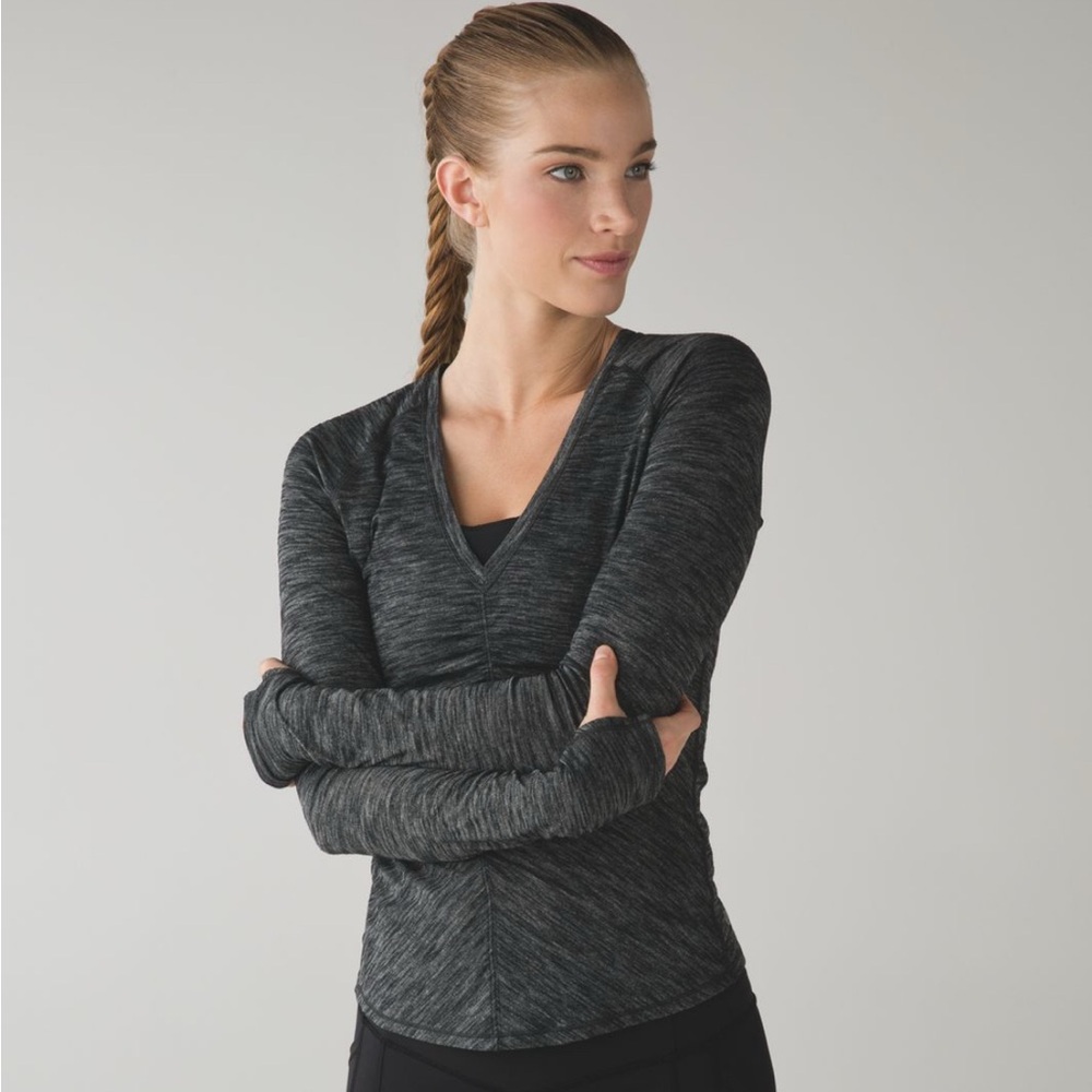 Lululemon Interval Long Sleeve - Heathered Black